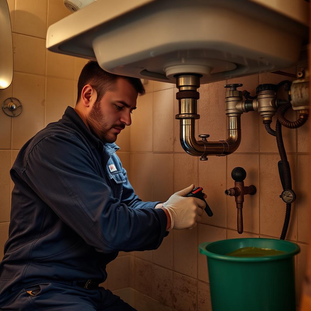Plumbers at work
