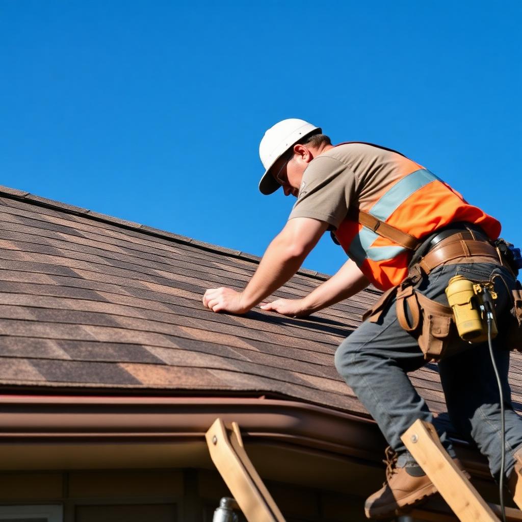 Roofers at work